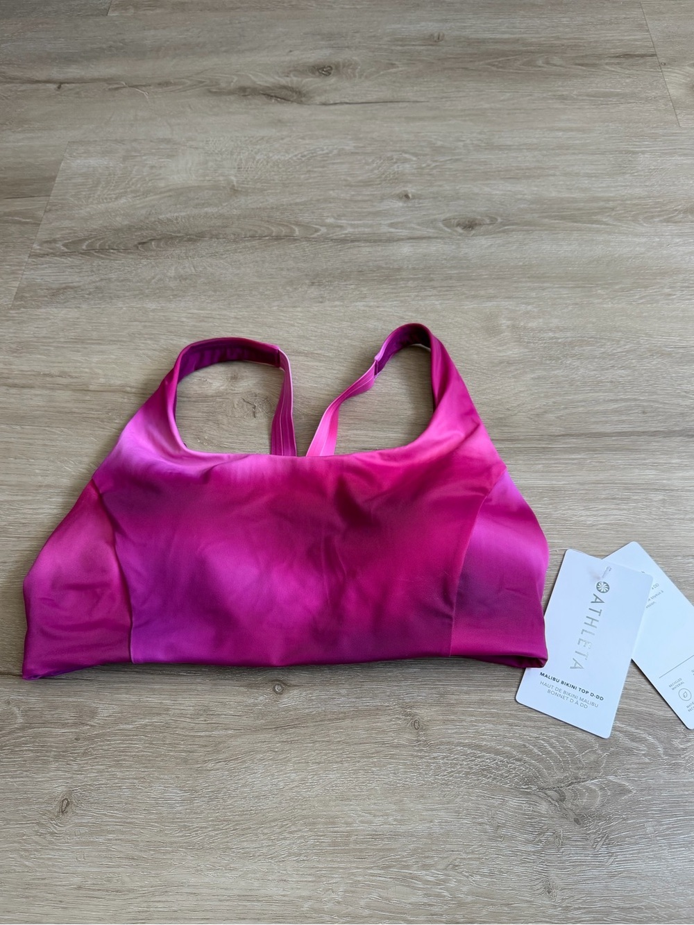 Athleta Malibu Bikini Top Surf Blur Fuschia Pink SZ S NWT